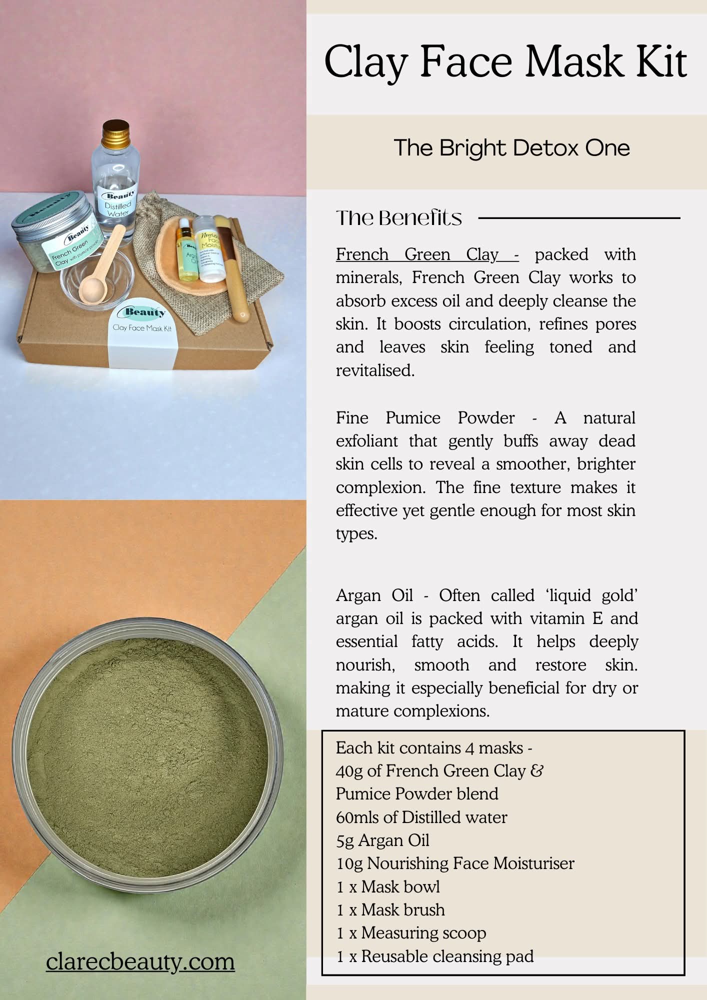 The Bright Detox One - Clay Face Mask Kit