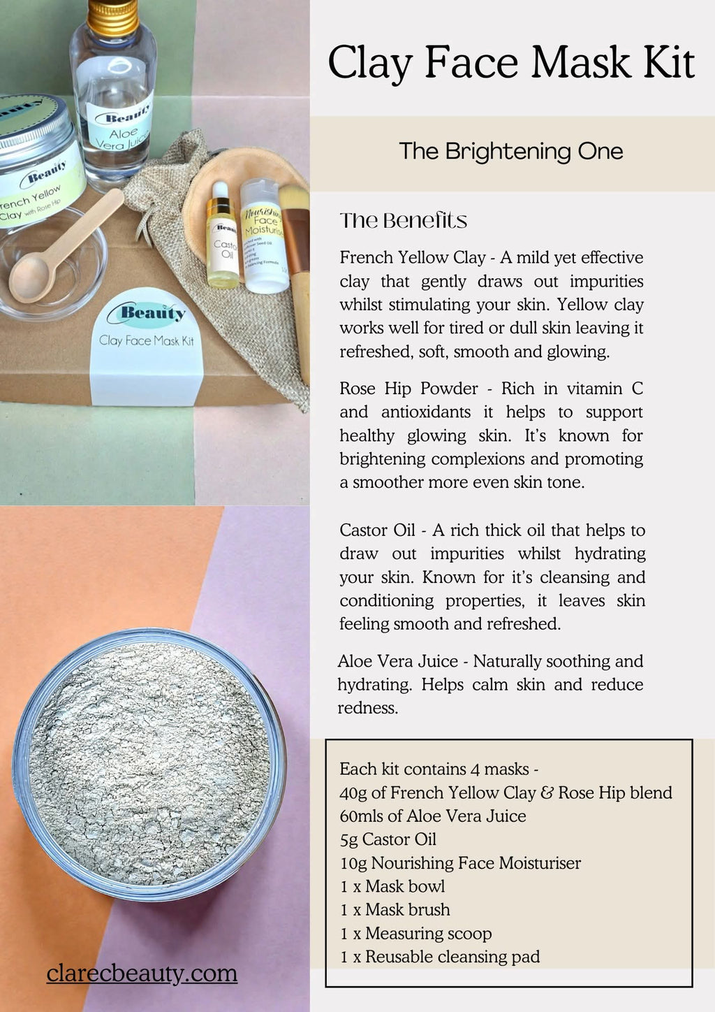 The Gentle One - Clay Face Mask Kit